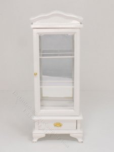 (image for) Miniature White Wood Mirrored Display Cabinet