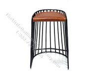 (image for) Miniature Black Bride's Veil Stool w/ Leather Seat Pad by PRD Miniatures