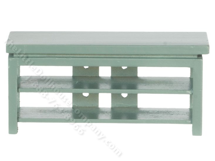 (image for) Miniature Grey Television Stand for Dollhouses