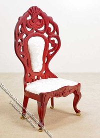 (image for) Miniature Mahogany Ornate Side Chair for Dollhouses