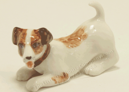 (image for) Miniature Porcelain Brown and White Terrier