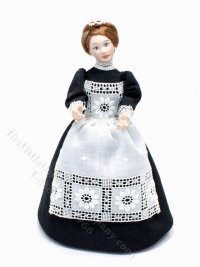(image for) Porcelain Doll in Maid Outfit by Debra Hammond