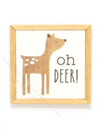 (image for) Miniature Framed 'Oh Deer' Deer Board Print