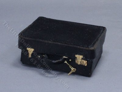 (image for) Vintage Miniature Black Suitcase for Dollhouses