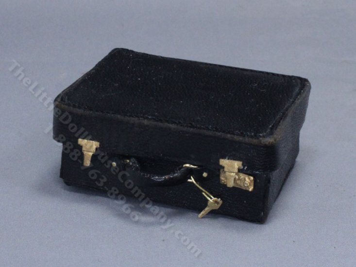 (image for) Vintage Miniature Black Suitcase for Dollhouses
