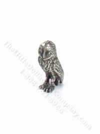 (image for) Miniature Pewter Owl Figurine for Dollhouses