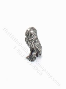 (image for) Miniature Pewter Owl Figurine for Dollhouses
