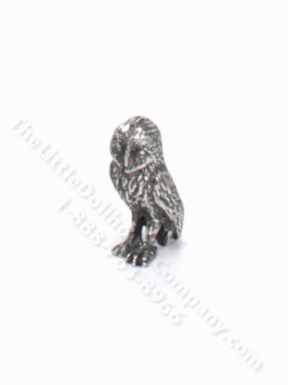 (image for) Miniature Pewter Owl Figurine for Dollhouses