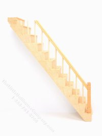 (image for) Miniature Assembled Right Stairs for Dollhouse Scale Models