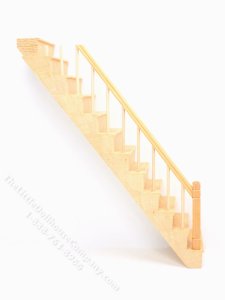 (image for) Miniature Assembled Right Stairs for Dollhouse Scale Models