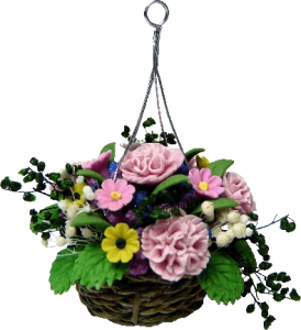 (image for) Pink Carnations in Hanging in Basket