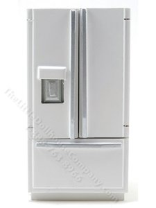 (image for) Miniature White Modern Fridge w/Bottom Freezer for Dollhouses