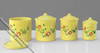 (image for) Miniature Assorted Yellow Canister Set for Dollhouses