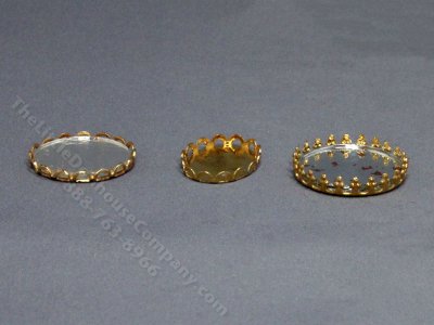 (image for) Set of 3 Miniature Gold Mirrored Trays For Dollhouses