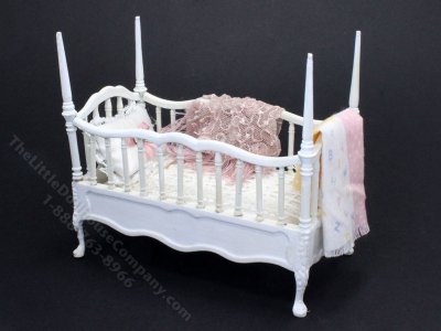 (image for) Miniature Dressed Crib for Dollhouses