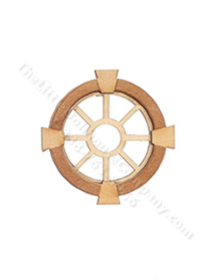 (image for) Miniature Round Window with Keystone Trim for Dollhouses