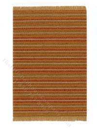 (image for) Miniature Orange/Green Striped Rug for Dollhouses - Small