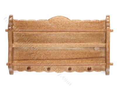 (image for) Miniature Walnut Kitchen Wall Rack for Dollhouses