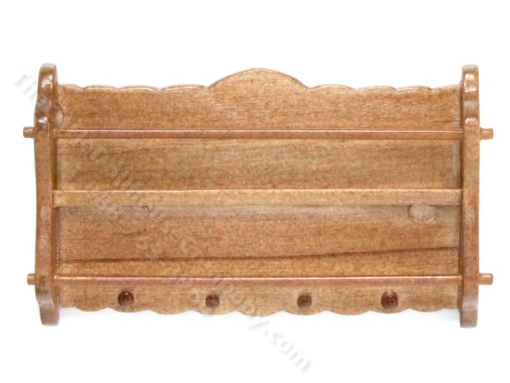 (image for) Miniature Walnut Kitchen Wall Rack for Dollhouses