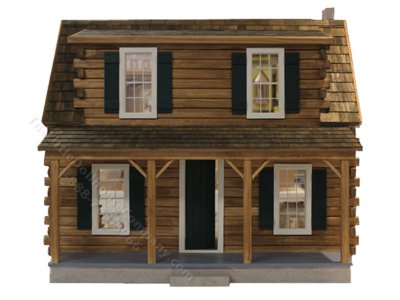 (image for) Assembled Wood Cabin Dollhouse