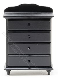 (image for) Miniature Black Chest of Drawers for Dollhouses