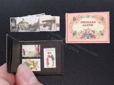 (image for) Miniature Pink Postcard Album