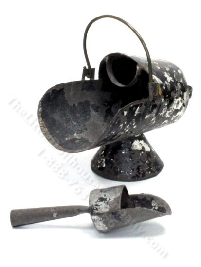 (image for) Miniature Vintage Coal Scuttle With Scoop For Dollhouses