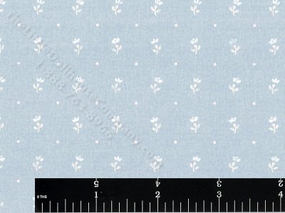 (image for) Blue with Floral Miniature Wallpaper for Dollhouses