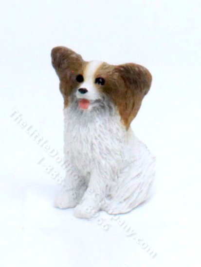 (image for) Miniature Brown and White Papillon for Dollhouses