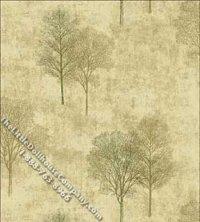(image for) Dollhouse Scale Model Wallpaper Green Tree Silhouette Pattern