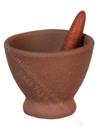 (image for) Miniature Ceramic Mortar and Pestle for Dollhouses