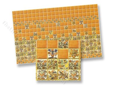 (image for) Dollhouse 1/2 Scale Model Orange Wall Tiles