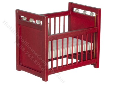 (image for) Miniature Mahogany Crib for Dollhouses