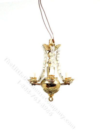 (image for) Miniature 3-Arm Beaded Ceiling Light for Dollhouses