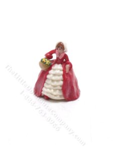 (image for) Miniature Handmade Peasant Woman in Red Figurine