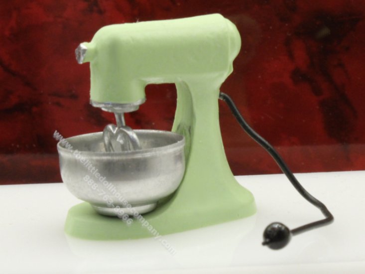 (image for) Miniature Green Stand Mixer With Bowl For Dollhouses
