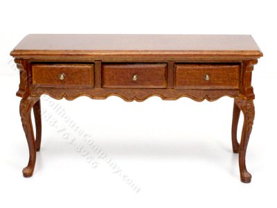 (image for) Miniature Walnut Console Table for Dollhouses