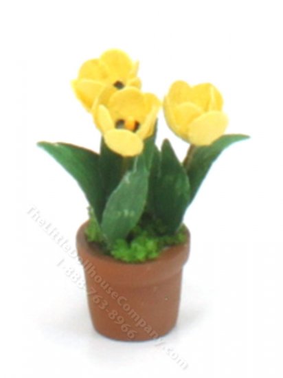 (image for) Dollhouse Miniature Yellow Tulips