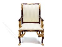(image for) Miniature Mahogany and White Empire Armchair for Dollhouses