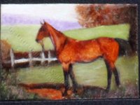 (image for) Miniature Bay Horse Painting by Larry Morganti