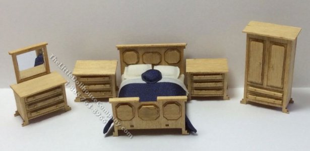 (image for) 1:48 Scale 5pc Traditional Bedroom Kit