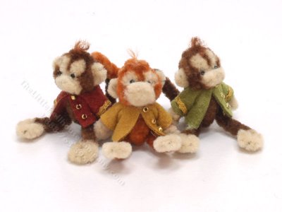 (image for) Miniature Monkey in Jacket By Sue Wilkes of Shoebutton Bears