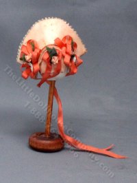 (image for) Vintage Miniature Peach Floral Bonnet for Dollhouses