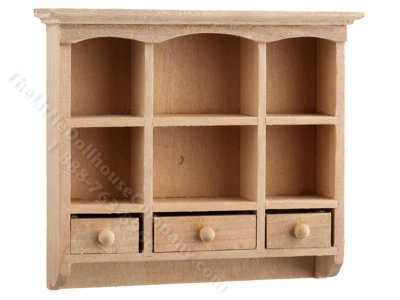 (image for) Miniature Cubbyhole Cabinet for Dollhouses, Unfinished