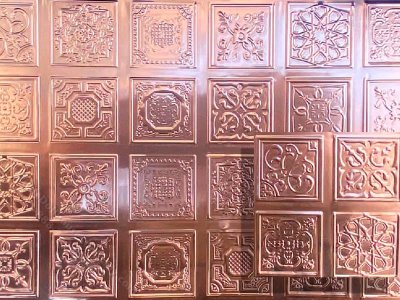 (image for) Miniature Embossed Copper Ceiling for Dollhouses
