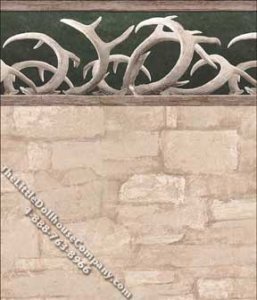 (image for) Dollhouse Scale Model Wallpaper Deer Antlers Pattern