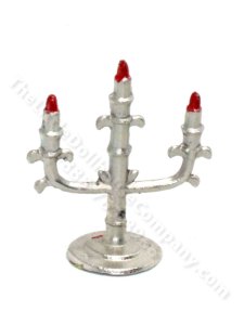 (image for) Miniature Silver Candelabra for Dollhouses
