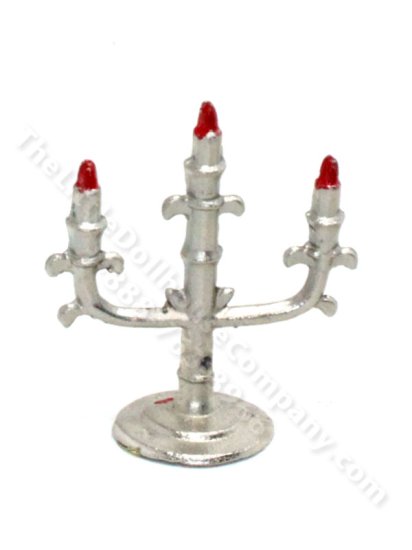 (image for) Miniature Silver Candelabra for Dollhouses