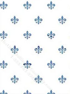 (image for) Blue Princess Fleur de Lis Pattern Wallpaper for Dollhouses