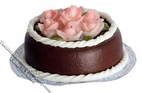 (image for) Miniature Decorated Chocolate Cake for Dollhouses